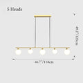 MIRODEMI Albi Nordic Modern Simple Glass Ball LED Chandelier 5 Heads Gold