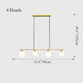 MIRODEMI Albi Nordic Modern Simple Glass Ball LED Chandelier 4 Heads Gold