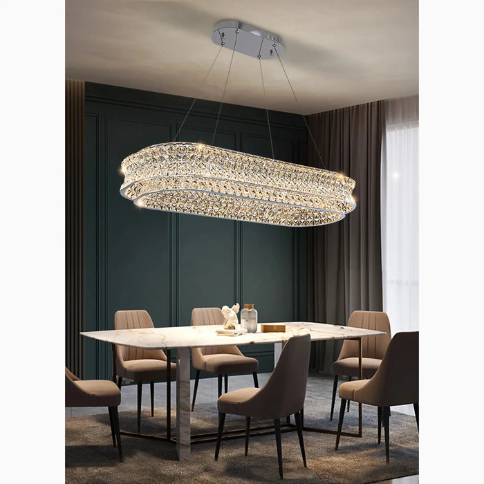 MIRODEMI® Albiano | Luxury Large Oval Gold/Chrome Crystal Chandelier