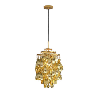 MIRODEMI Albiano d'Ivrea | Stunning Gold/Chrome Crystal Hanging Pendant Lighting