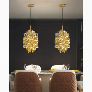 MIRODEMI Albiano d'Ivrea | Luxury Gold/Chrome Crystal Pendant Chandelier