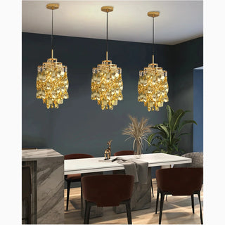 MIRODEMI Albiano d'Ivrea | Stunning Gold/Chrome Crystal Pendant Light