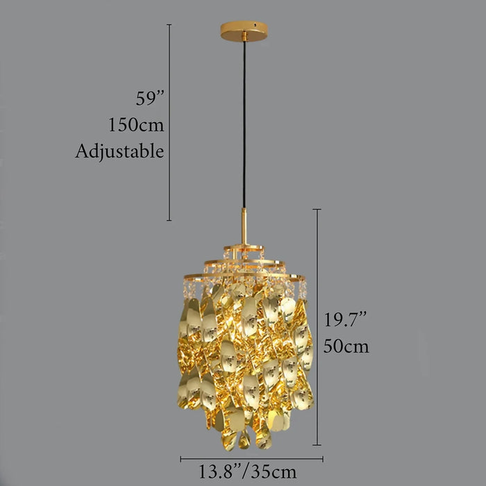 MIRODEMI® Albiano d'Ivrea | Stunning Gold/Chrome Crystal Hanging Pendant Light
