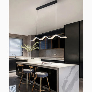 MIRODEMI® Albiate | Modern Wave-Shaped Pearl Black Pendant Chandelier