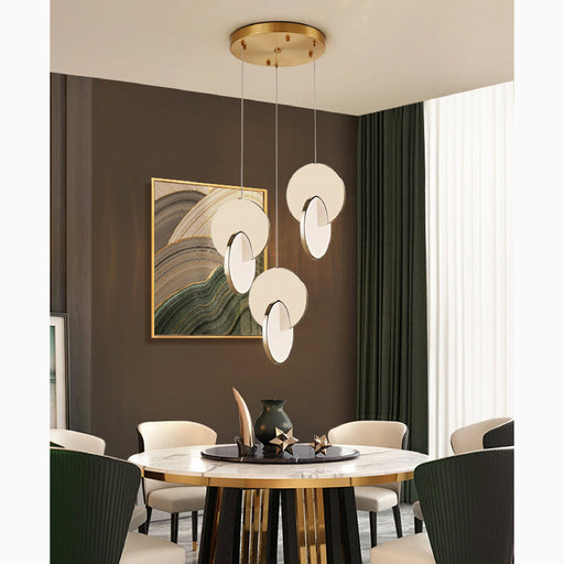 MIRODEMI Alezio Round Stainless Steel Hanging Light Fixture For Living Room