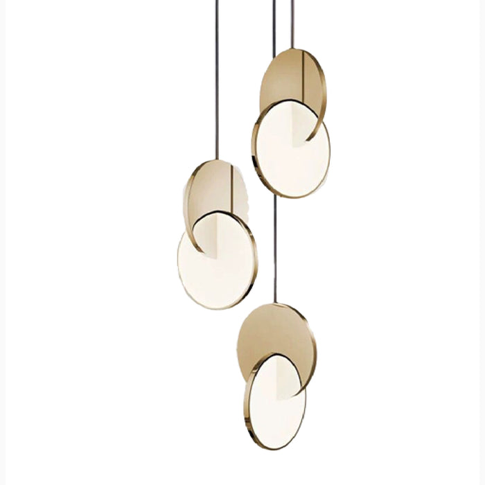 MIRODEMI Alezio Round Stainless Steel Hanging Light Fixture Details Gold