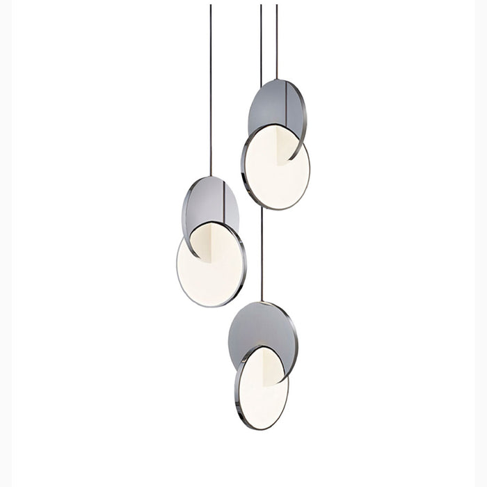 MIRODEMI Alezio Round Stainless Steel Hanging Light Fixture Details Chrome