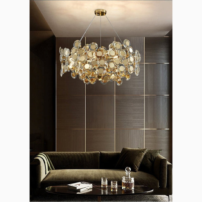MIRODEMI Alfano Gold Creative Luxury Design Crystal LED Chandelier For Hall