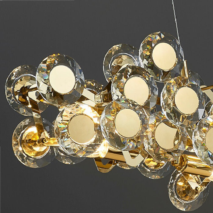 MIRODEMI Alfano Gold Creative Luxury Design Crystal LED Chandelier Lampshade Details