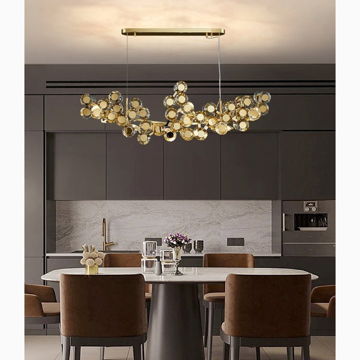 MIRODEMI Alfano Gold Creative Luxury Design Crystal LED Chandelier For Kitchen