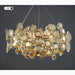MIRODEMI Alfano Gold Creative Luxury Design Crystal LED Chandelier Round Lights On