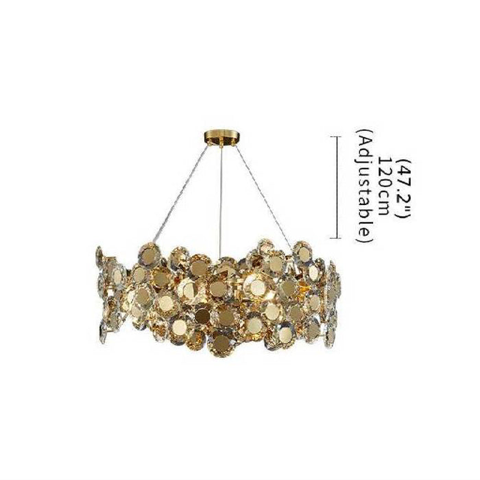 MIRODEMI Alfano Gold Creative Luxury Design Crystal LED Chandelier Size