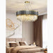 MIRODEMI® Alfianello | Classy Creative Drum Gold/Black Crystal Hanging Lighting For Living Room