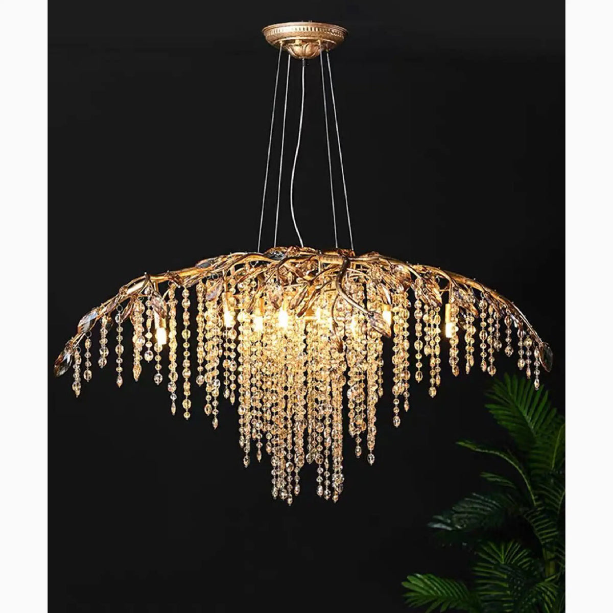 Vintage crystal hanging chandelier for the living room