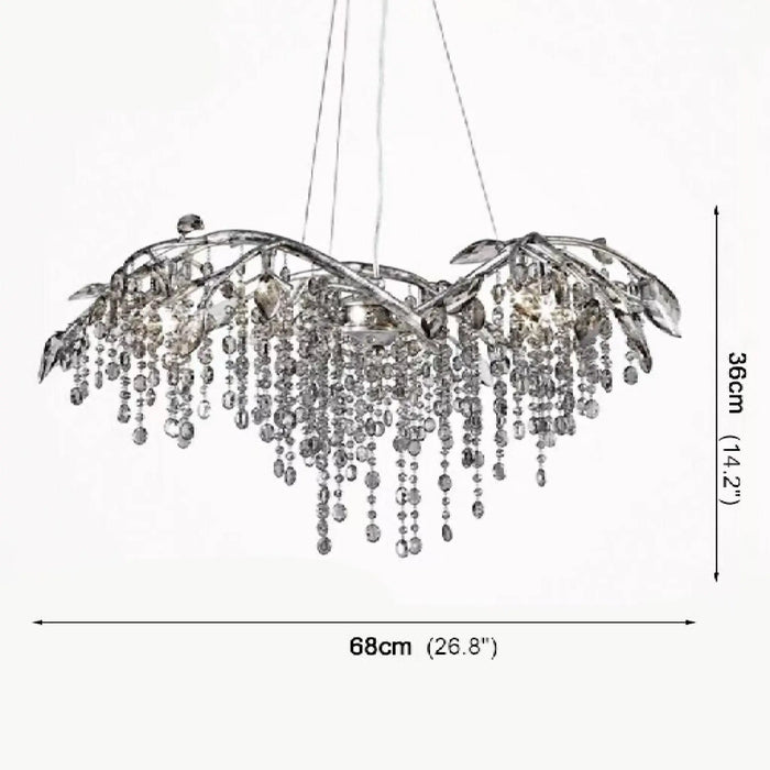 MIRODEMI® Alfiano Natta | Luxury Silver/Chrome Vintage Crystal Hanging Lamp For Living Room