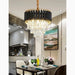 MIRODEMI® Alfonsine | Luxury Black Crystal Led Hanging Chandelier For Kitchen Table