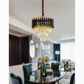 MIRODEMI® Alfonsine | Luxury Black Crystal Led Hanging Chandelier For Perfect Dining Room