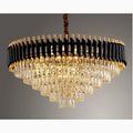 MIRODEMI® Alfonsine | Luxury Black Crystal Led Hanging Chandelier For Classy Living Room