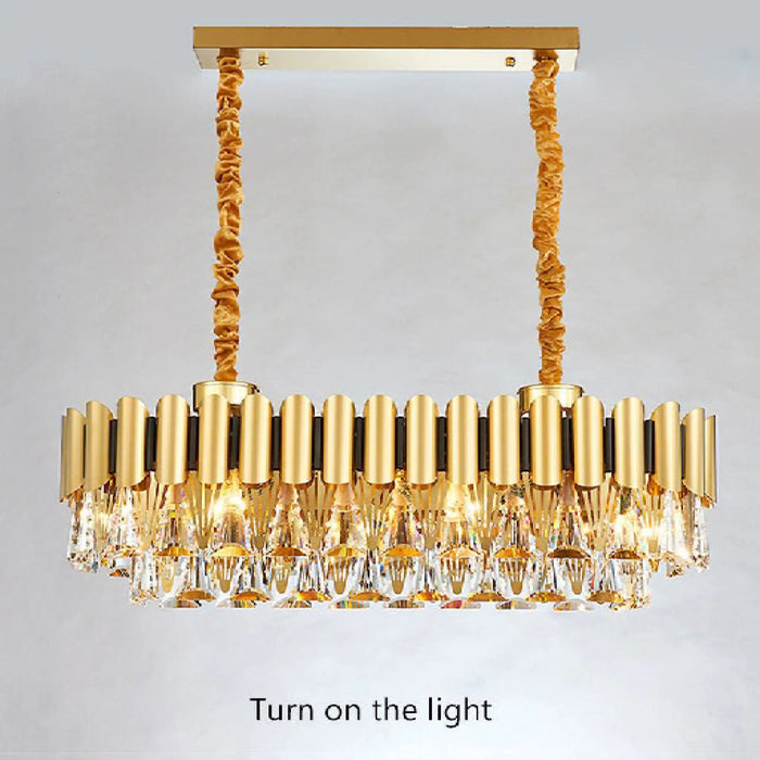 MIRODEMI® Algeciras | Unbelievable Luxury Rectangle Gold Crystal Chandelier For Kitchen, Living room