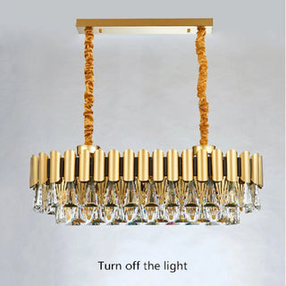 MIRODEMI® Algeciras | Lovely Luxury Rectangle Gold Crystal Chandelier For Kitchen, Living room