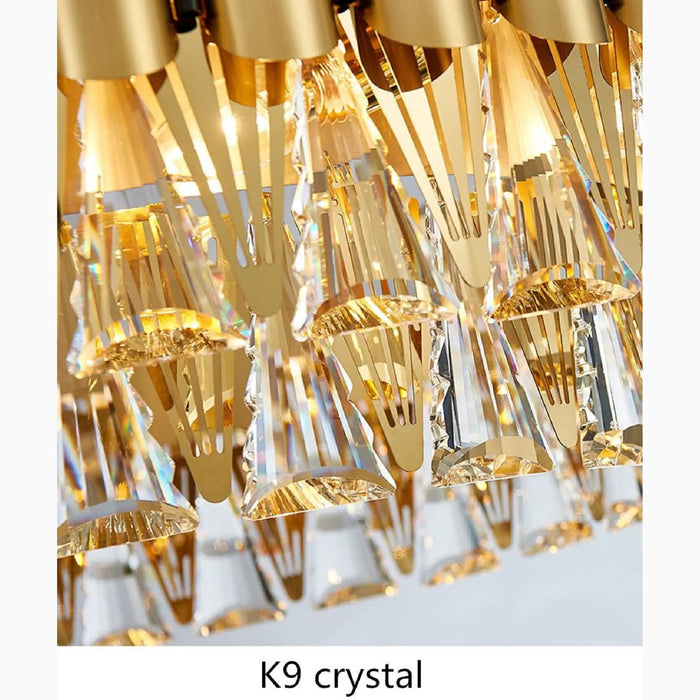 MIRODEMI® Algeciras | Creative Luxury Rectangle Gold Crystal Chandelier For Kitchen, Living room