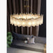 MIRODEMI® Algua | Round Gold Leaf White Frosted Glass Chandelier for Gorgeous Living Room