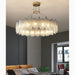 MIRODEMI® Algua | Round Gold Leaf White Frosted Glass Chandelier for Bedroom