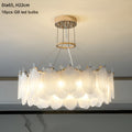 MIRODEMI® Algua | Round Gold Leaf White Frosted Glass Chandelier for Living Room