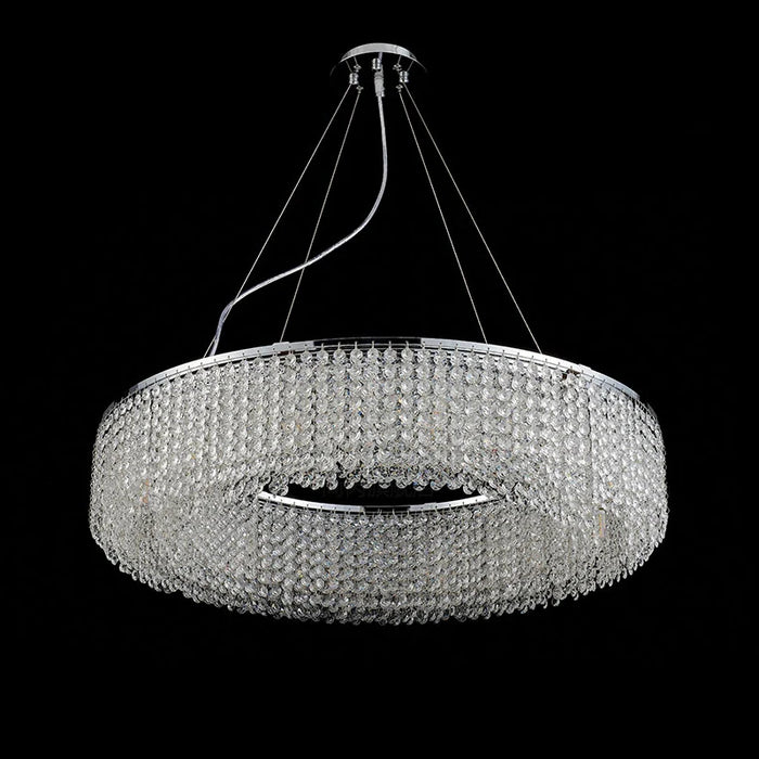 MIRODEMI® Algund | Round Gold/Chrome Simple LED Crystal Chandelier For Living Room