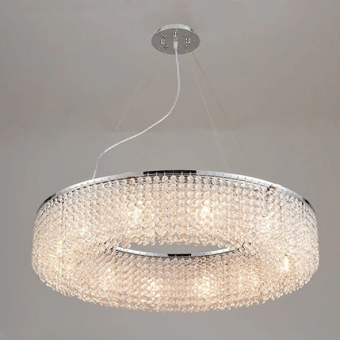 MIRODEMI® Algund | Round Gold/Chrome Simple LED Crystal Chandelier For Bedroom