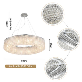 MIRODEMI® Algund | Round Gold/Chrome Simple LED Crystal Chandelier For Living Room