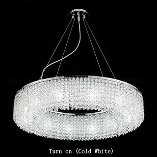 MIRODEMI® Algund | Round Gold/Chrome Simple LED Crystal Chandelier For Living Room