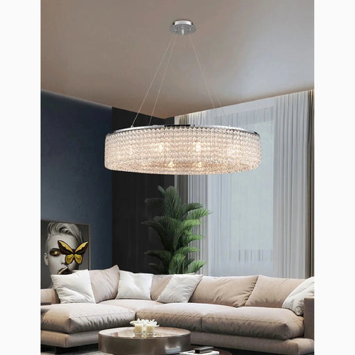 MIRODEMI® Algund | Round Gold/Chrome Simple LED Crystal Chandelier For Living Room