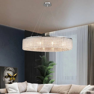 MIRODEMI® Algund | Round Gold/Chrome Simple LED Crystal Chandelier For Living Room