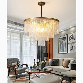 MIRODEMI® Alife | Gold Modern Frosted Glass Chandelier for Living Room