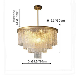 MIRODEMI® Alife | Gold Modern Frosted Glass Chandelier for Dining Room H50cm