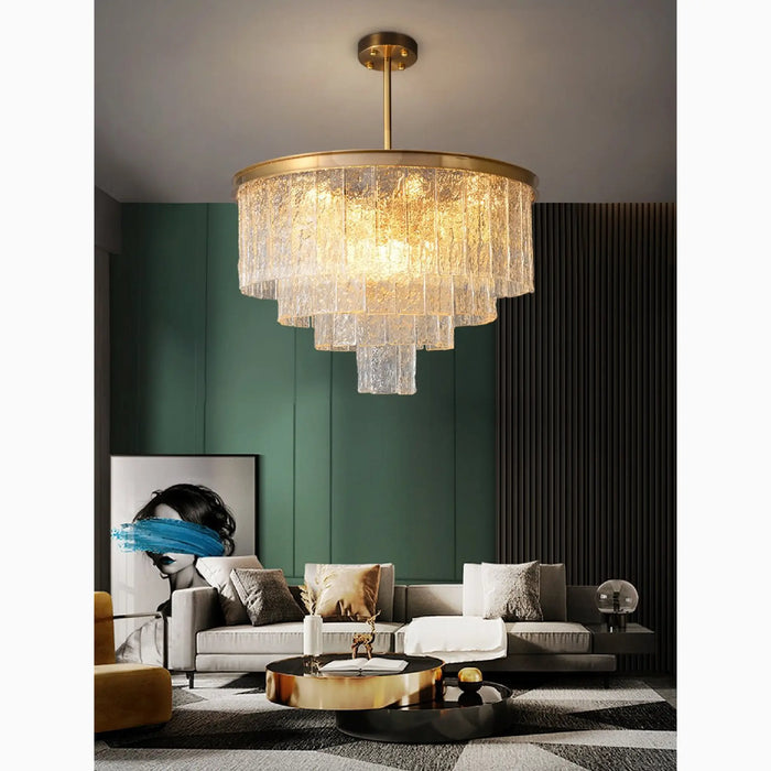MIRODEMI® Alife | Gold Modern Frosted Glass Chandelier for Living Room