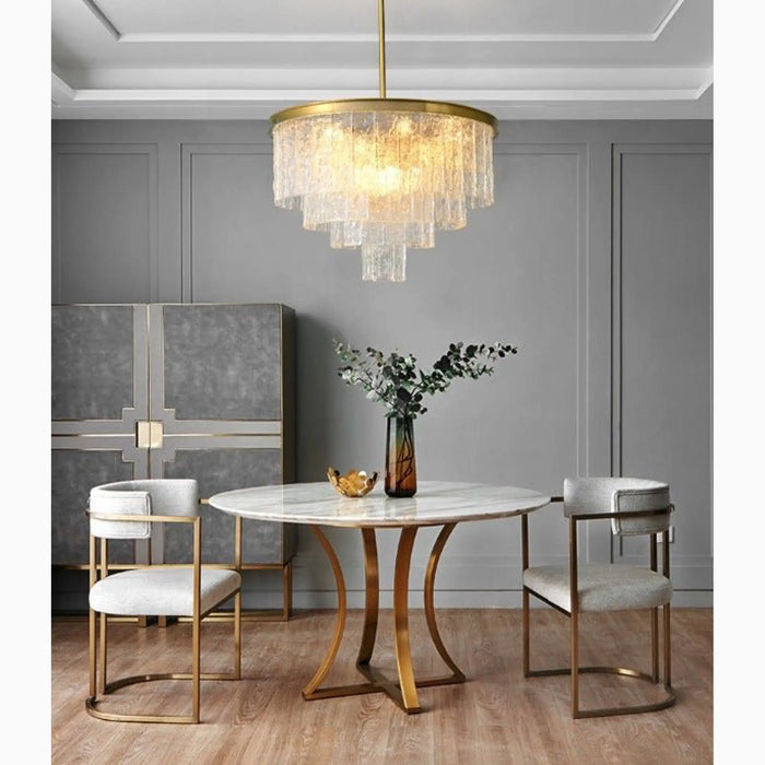 MIRODEMI® Alife | Gold Modern Frosted Glass Chandelier for Kitchen