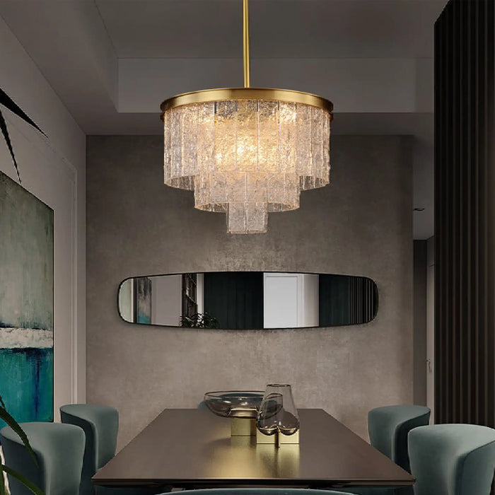 MIRODEMI® Alife | Gold Modern Frosted Glass Chandelier for House