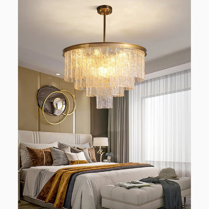 MIRODEMI® Alife | Gold Modern Frosted Glass Chandelier for Bedroom