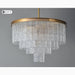 MIRODEMI® Alife | Gold Modern Frosted Glass Chandelier for Dining Room Turned Off 