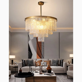 MIRODEMI® Alife | Gold Modern Frosted Glass Chandelier for Dining Room