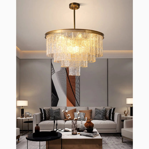 MIRODEMI® Alife | Gold Modern Frosted Glass Chandelier for Dining Room