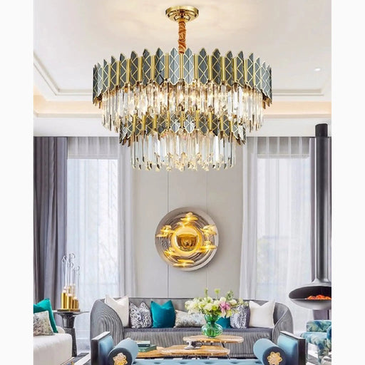MIRODEMI® Alimena | Gold/Black Crystal Modern LED Chandelier For Living Room