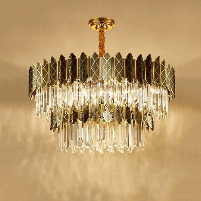 MIRODEMI® Alimena | Classy Gold/Black Crystal Modern LED Chandelier For Living Room