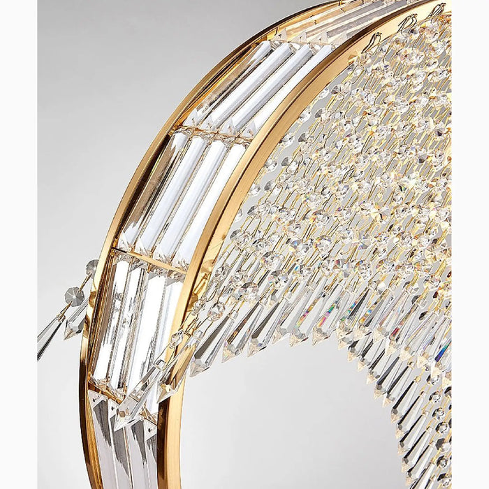 MIRODEMI® Aliminusa | Round Gold Creative Loft Crystal Chandelier For Living Room Small Details