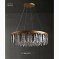 MIRODEMI Allumiere Modern Posh Drum Gold Crystal Chandelier Round Lights Off