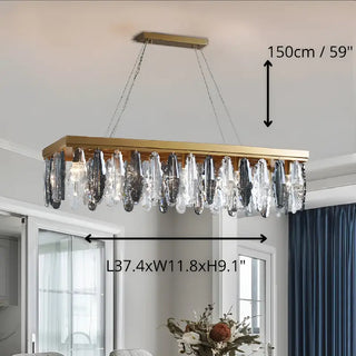 MIRODEMI Alluvioni Cambiò Rectangle Posh Gold Modern Crystal Chandelier Parameters