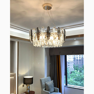 MIRODEMI Almè Elegant Lux Drum Gold Crystal Shine Chandelier For Hall Decoration