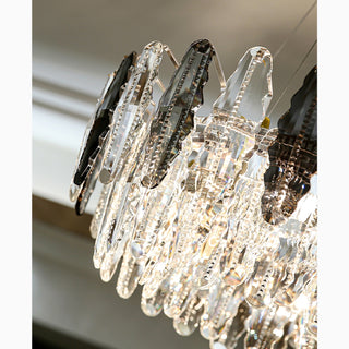 MIRODEMI Almè Elegant Lux Drum Gold Crystal Shine Chandelier Details